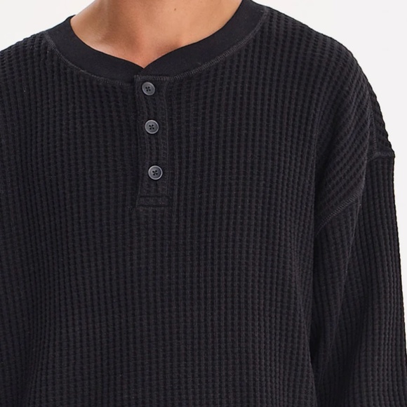 Mate the Label Men's Organic Waffle Henley - Picture 4 of 9
